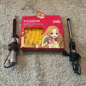 Curling Iron and Heatless Curls Hair Tool Set